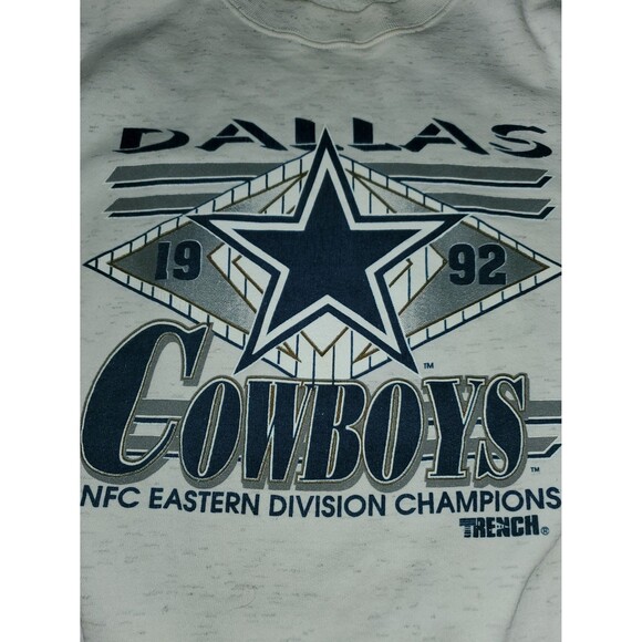 Vintage 1992 Dallas Cowboys NFC Eastern Division Champions TRENCH Sweatshirt - Picture 2 of 5